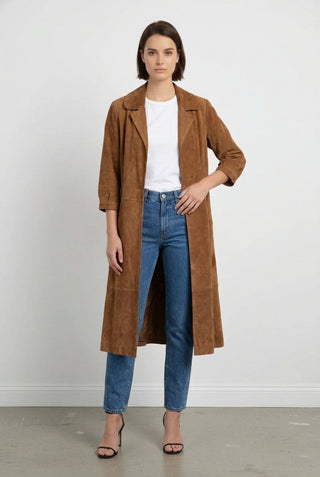Camel Suede Trench coat