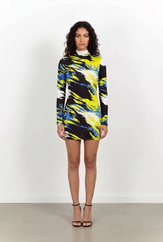 Fitted Patern Short Dress