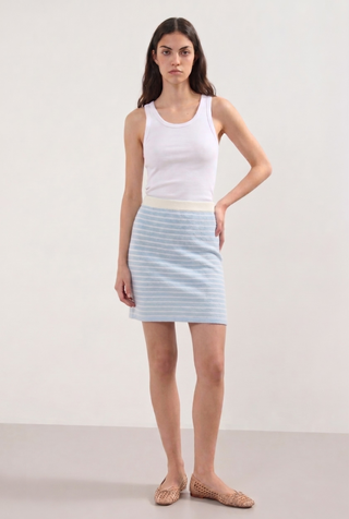 Blue & White Striped Terrycloth Skirt