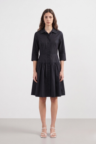 Long Black Shirt Style Dress