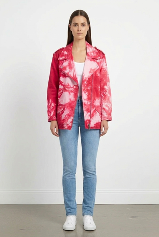Oversized Red & White Jacket
