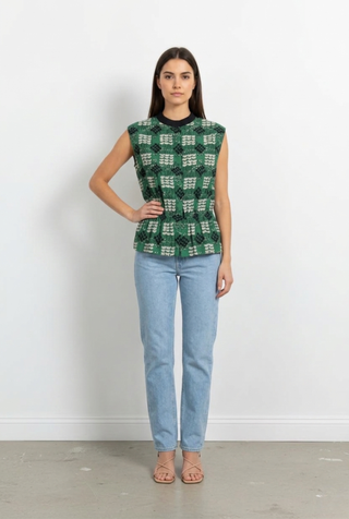 Green Silk Tank Top