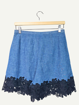 Denim Shorts, Black Lace