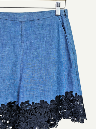 Denim Shorts, Black Lace