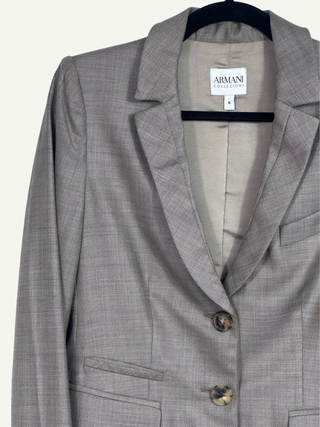Grey Silk & Wool Blazer