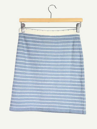 Blue & White Striped Terrycloth Skirt