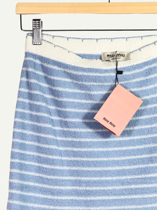 Blue & White Striped Terrycloth Skirt